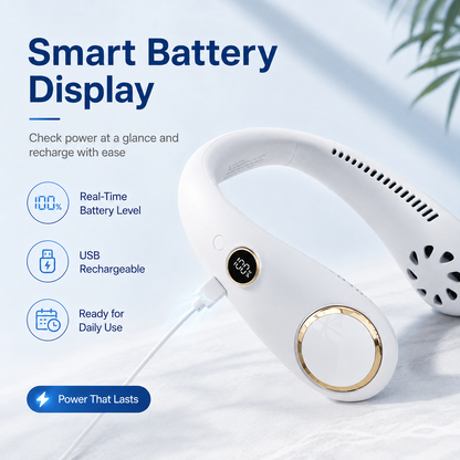 🔥LAST DAY 55% OFF - PortableNeck Fan - Hands - Free Cooling for Hot Summer Days