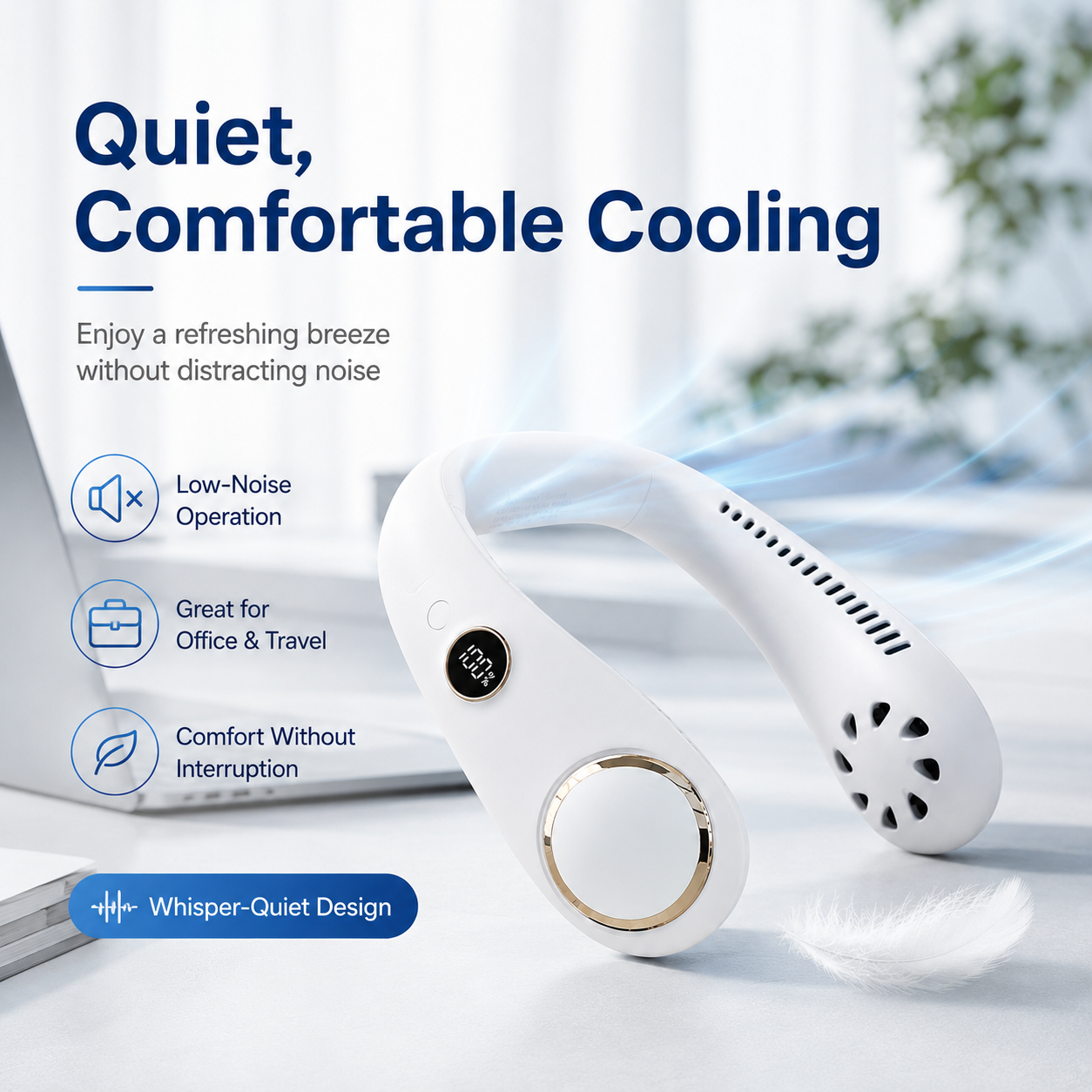 🔥LAST DAY 55% OFF - PortableNeck Fan - Hands - Free Cooling for Hot Summer Days