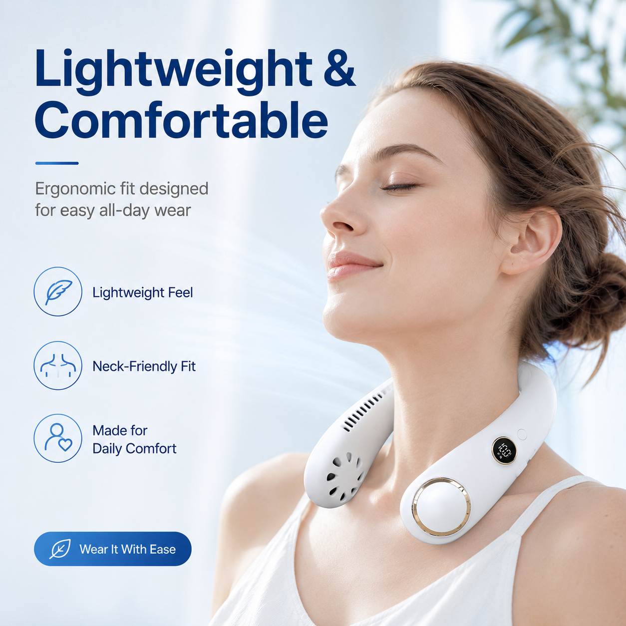 🔥LAST DAY 55% OFF - PortableNeck Fan - Hands - Free Cooling for Hot Summer Days