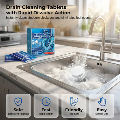 📢Summer Limited-Time Offer Effervescent Drain Clog Remover Tablets